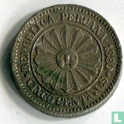 Pérou 5 centavos 1880 - Image 1