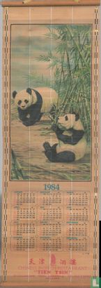 Kalender Chinees-Indisch-Restaurant "Tien Tsin" 1984 met Panda beer.