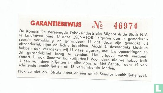 Belgie 500 Francs (Senator sigaren)  - Afbeelding 2