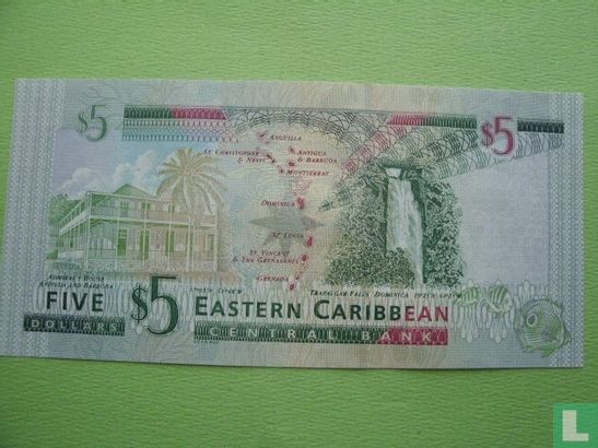 Oost. Caraïben 5 Dollars  A (Antigua) - Afbeelding 2