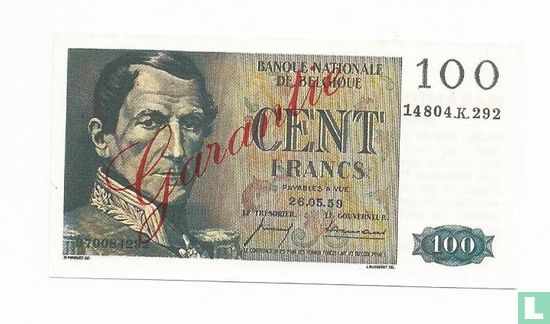Belgie 100 Francs (Senator sigaren)  - Image 1