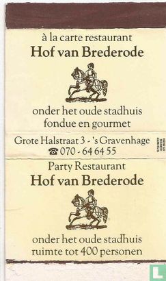 á la carte restaurant Hof van Brederode