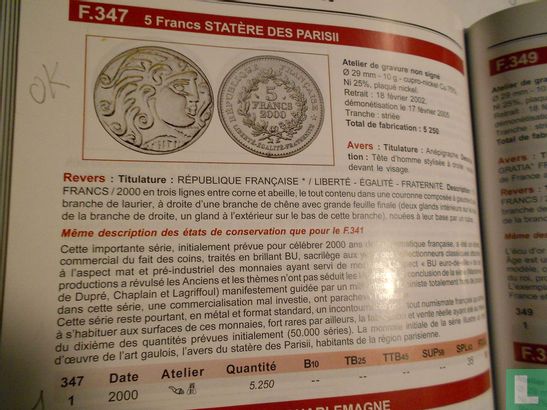 Frankrijk 5 francs 2000 "Parisii Stater" - Afbeelding 3