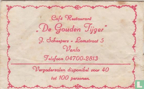 Café Restaurant "De Gouden Tijger" - Afbeelding 1
