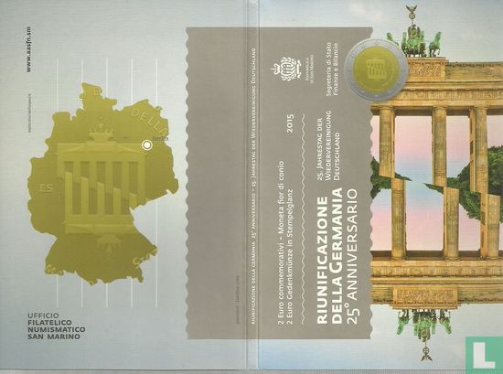 San Marino 2 euro 2015 (folder) "25 years of German reunification" - Afbeelding 1