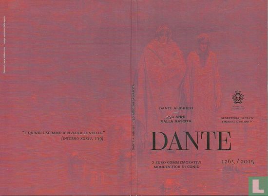 San Marino 2 euro 2015 (folder) “750th anniversary of the birth of Dante Alighieri" - Afbeelding 1