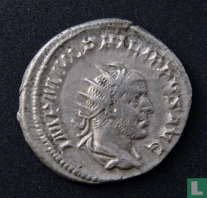 Empire romain, AR Antoninianus, 244-249 AD, Philippe Ier, Rome, 247 après JC - Image 1