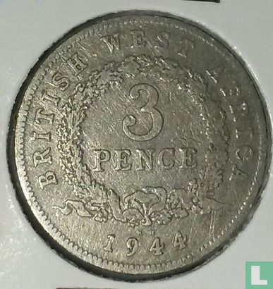 Britisch Westafrika 3 Pence 1944 - Bild 1