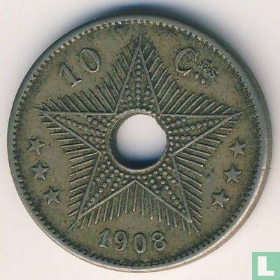 État indépendant du Congo 10 centimes 1908 - Image 1