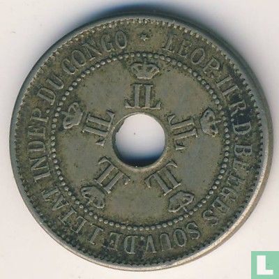 État indépendant du Congo 10 centimes 1908 - Image 2