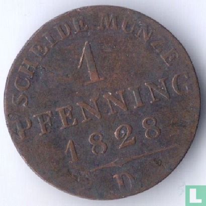 Pruisen 1 pfenning 1828 (D) - Afbeelding 1