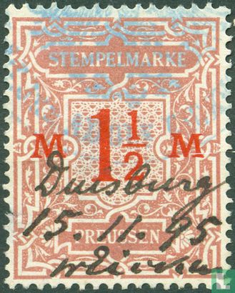 Pruisen - Groot Cijfer in het rood (1½ Mark)