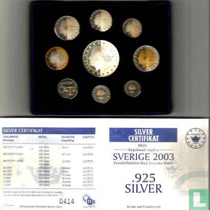 Zweden euro proefset zilver 2003
