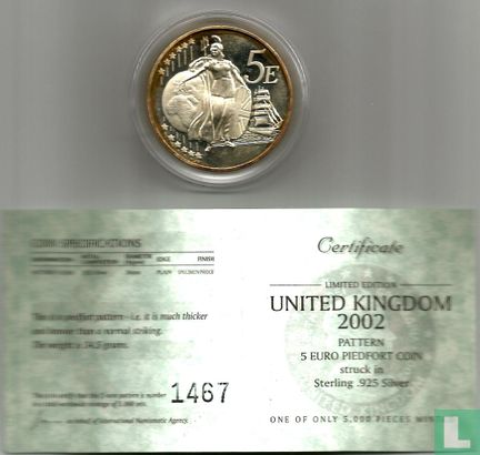 Verenigd Koninkrijk 5 euro zilver 2002 (Piedfort)