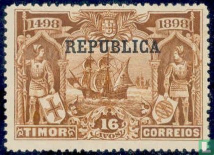Sea route to India with overprint REPUBLICA