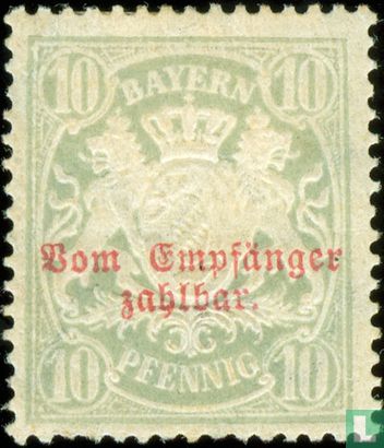 Coat of arms with overprint "Vom Empfänger zahlbar"