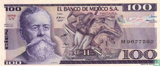 Mexique 100 Pesos 1982 (2) - Image 1