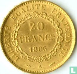 Frankrijk 20 francs 1886 - Afbeelding 1