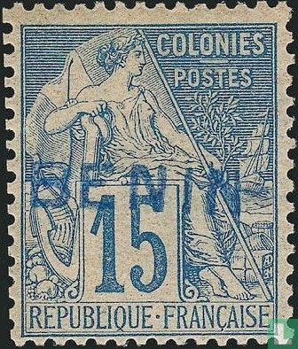 Type Dubois, with blue overprint