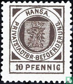Wapenschild Stettin met inschrift Hansa