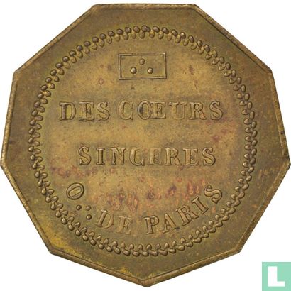 France  Loge Des Coeurs Sincères  Jeton daté du 26 mai 1845 - Afbeelding 2