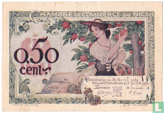 Chambre de commerce de Nice 50 centimes - Image 1