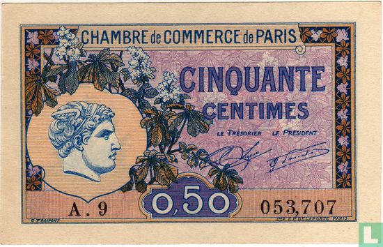 Parijs Kamer van Koophandel 50 cent - Afbeelding 1