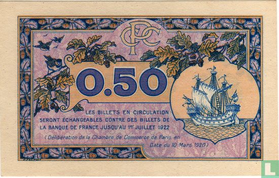 Parijs Kamer van Koophandel 50 cent - Afbeelding 2