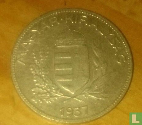 Hongrie 1 pengö 1937 - Image 1