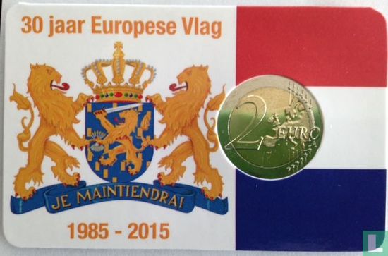 Nederland 2 euro 2015 (coincard - Nederlandse vlag) "30th anniversary of the European Union flag" - Afbeelding 2