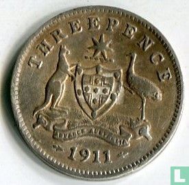 Australia 3 pence 1911 - Image 1