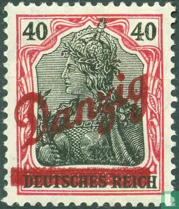 Germania with slanted overprint