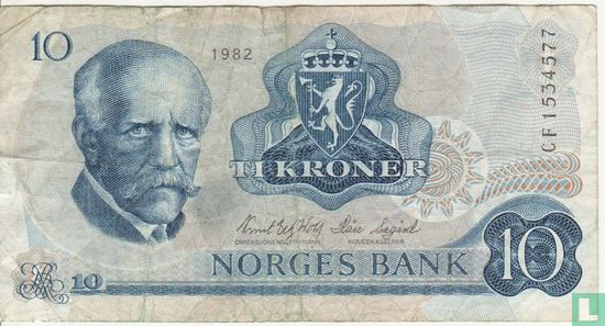 Noorwegen 10 Kroner 1982 - Afbeelding 1