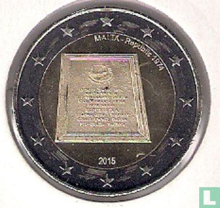 Malta 2 euro 2015 (zonder muntteken) "Proclamation of the Republic in 1974" - Afbeelding 1