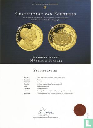Kroningsset 2 x 1/2 ounce goud Willem Alexander en Beatrix/ Maxima - Afbeelding 3