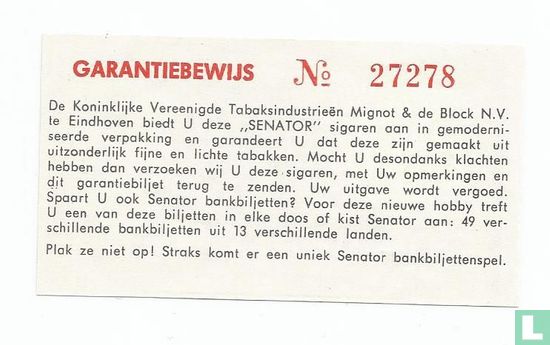 Nederland 10 Gulden (Senator sigaren) - Image 2