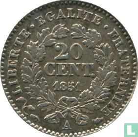 Frankrijk 20 centimes 1851 - Afbeelding 1