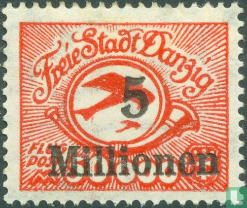 Airmail stamp with overprint