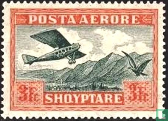 Airplane and Eagle above Tirana