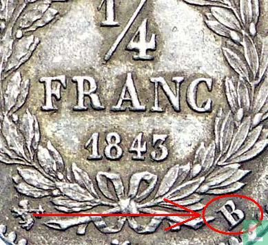 Frankreich ¼ Franc 1843 (B) - Bild 3