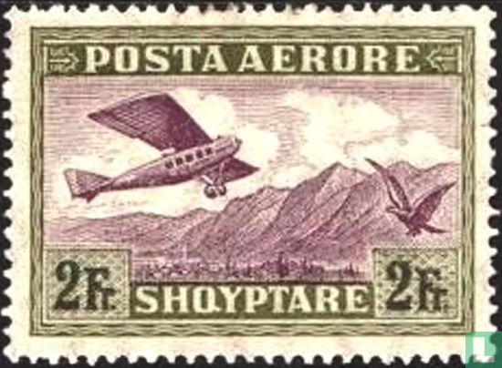 Airplane and Eagle above Tirana