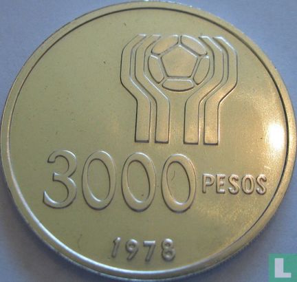 Argentinië 3000 pesos 1978 "Football World Cup in Argentina" - Afbeelding 1