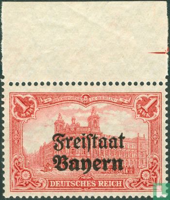 Reichspostamt, mit Aufdruck "Freistaat Bayern"