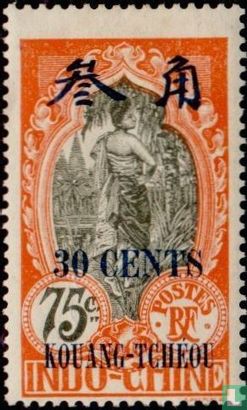 Woman from Cambodia, with overprint