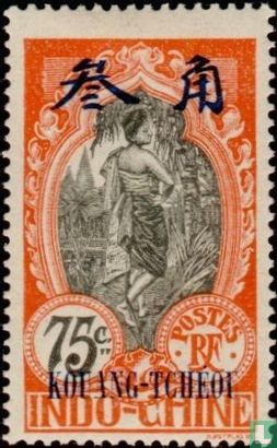 Woman from Cambodia, with overprint 