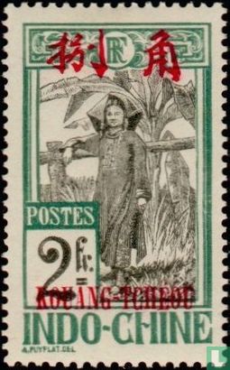 Muong woman, with overprint