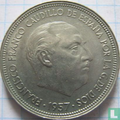Spain 50 pesetas 1957 (60) - Image 2