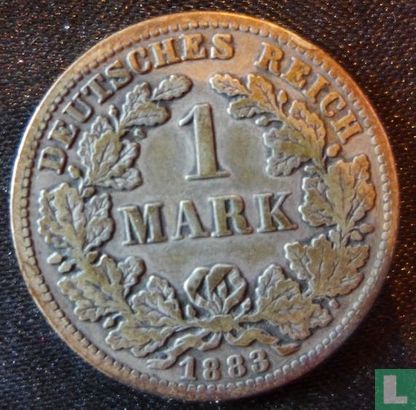 Empire allemand 1 mark 1883 (D) - Image 1
