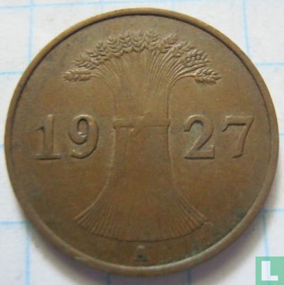 Duitse Rijk 1 reichspfennig 1927 (A) - Afbeelding 1
