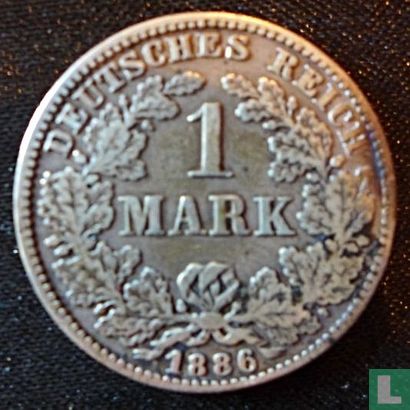 Duitse Rijk 1 mark 1886 (E) - Afbeelding 1